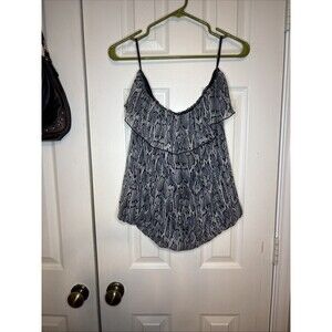 Vintage Dots Large Snakeskin Print Ruffle Tube Peplum Top Festival Y2K Sexy Cute